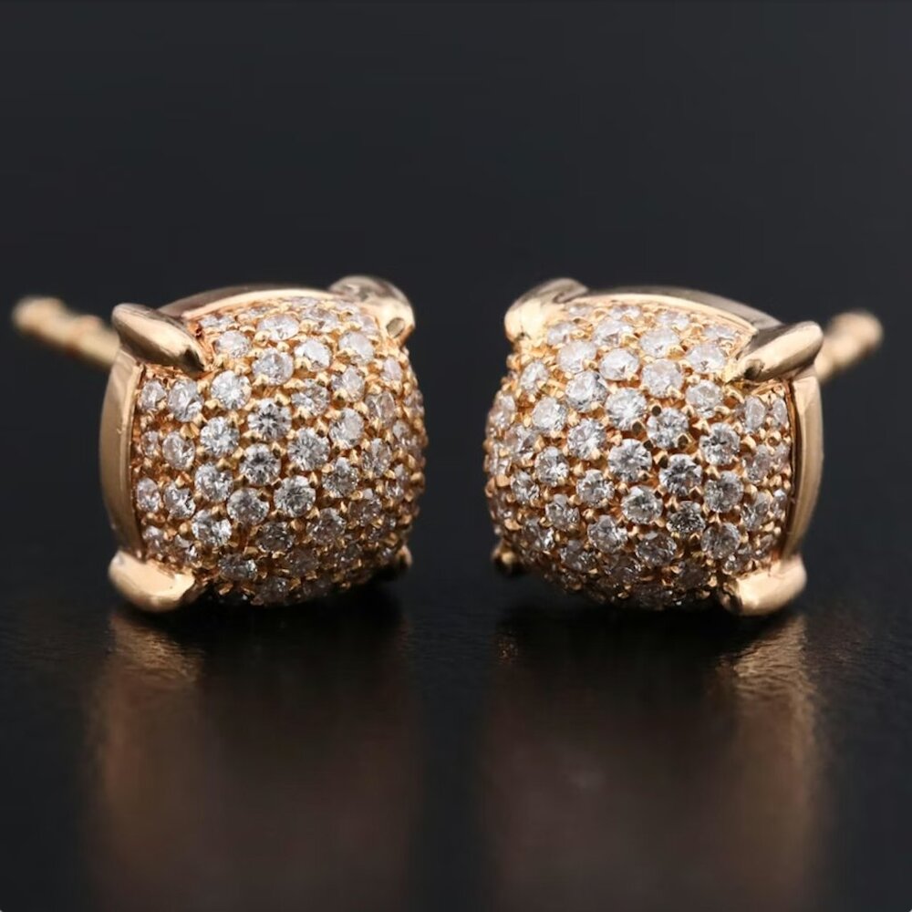 Tiffany & Co. Paloma Sugar Stacks 18K 0.50 CTW Pavé Diamond Stud Earrings - Picture 2 of 9
